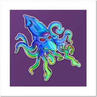 Psychedelic Squid Posters and Art